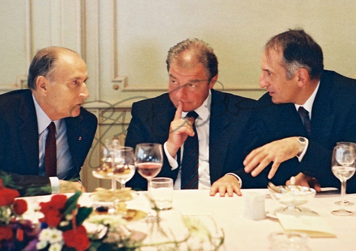 Francois Mitterrand- Jean-Pascal Delanuraz- Pascal Couchepin Martigny 1989