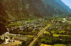 Vernayaz (pont et gare MC, voie CFF ,Pissevache)