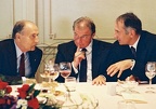 Francois Mitterrand- Jean-Pascal Delanuraz- Pascal Couchepin Martigny 1989