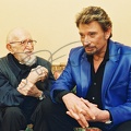 Abbé Pierre et Johnny Hallyday  mars 2003 